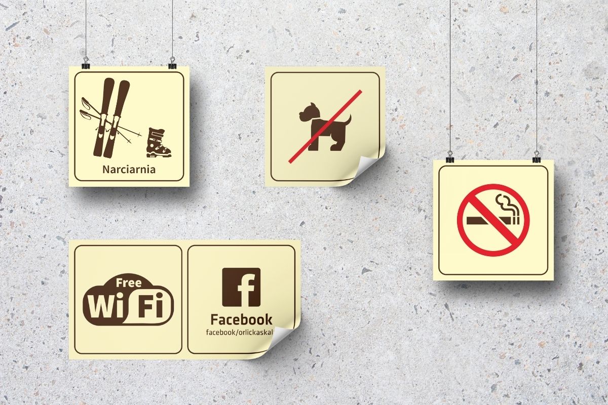 naklejki-wifi-facebook-zakaz-palenia-zakaz-wprowadzania-zwierząt-narciarnia-dla-pensjonat-orlicka-skała